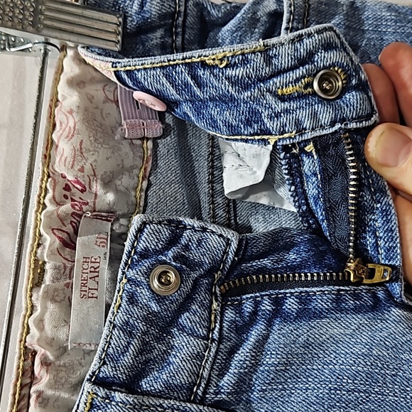 Child's, Denim Jeans, Levi's, 517 Stretch, Flare, Sz 5 Slim, Elastic Waist - Picture 5 of 17